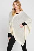 MS0335 Solid Loose Knit Poncho - MiMi Wholesale