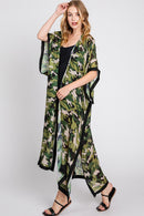 MS0360 Camo Print Long Kimono - MiMi Wholesale