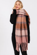 MS0389 Cierra Brushed Multi Color Stripe Scarf - MiMi Wholesale