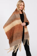 MS0389 Cierra Brushed Multi Color Stripe Scarf - MiMi Wholesale