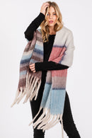 MS0390 Claudia Brushed Multi Color Stripe Scarf - MiMi Wholesale