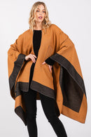 MS0393 Two Tone Pull Through Ruana - MiMi Wholesale