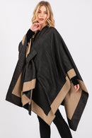MS0393 Two Tone Pull Through Ruana - MiMi Wholesale