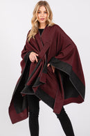 MS0393 Two Tone Pull Through Ruana - MiMi Wholesale