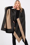 MS0393 Two Tone Pull Through Ruana - MiMi Wholesale