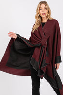 MS0393 Two Tone Pull Through Ruana - MiMi Wholesale