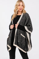 MS0397 Fuzzy Herringbone Knit Kimono With Pockets - MiMi Wholesale
