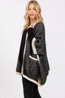 MS0397 Fuzzy Herringbone Knit Kimono With Pockets - MiMi Wholesale