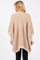 MS0397 Fuzzy Herringbone Knit Kimono With Pockets - MiMi Wholesale