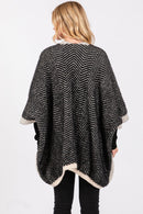 MS0397 Fuzzy Herringbone Knit Kimono With Pockets - MiMi Wholesale