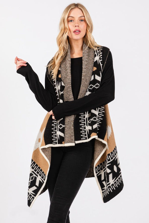 MS0402 Aztec Pattern Vest - MiMi Wholesale