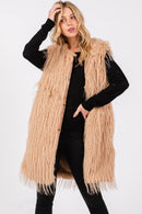 MS0403 Faux Fur Vest With Pockets - MiMi Wholesale