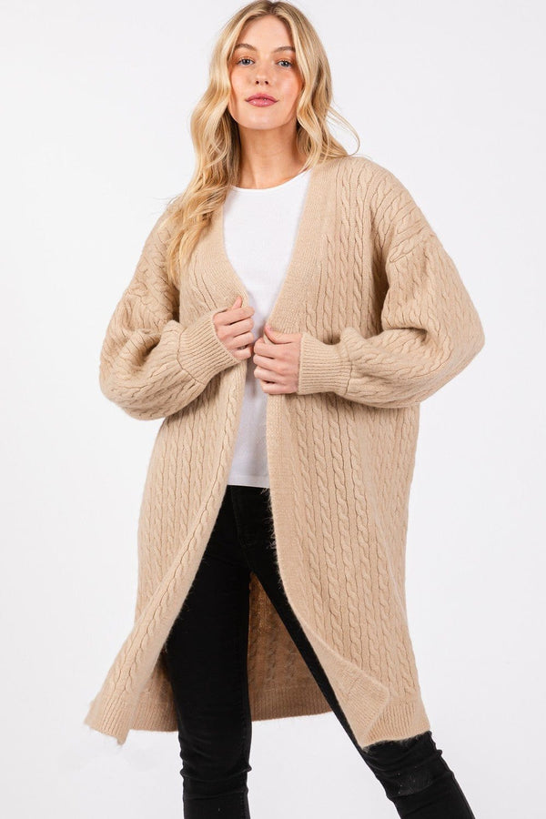 MS0406 Cable Knit Cardigan - MiMi Wholesale