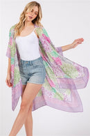 MS0421 Demi Abstract Print Silky Kimono - MiMi Wholesale