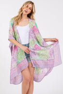 MS0421 Demi Abstract Print Silky Kimono - MiMi Wholesale