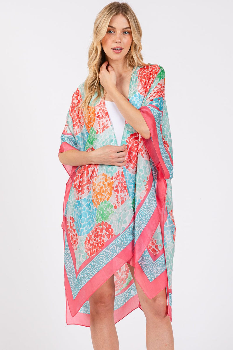 MS0421 Demi Abstract Print Silky Kimono - MiMi Wholesale