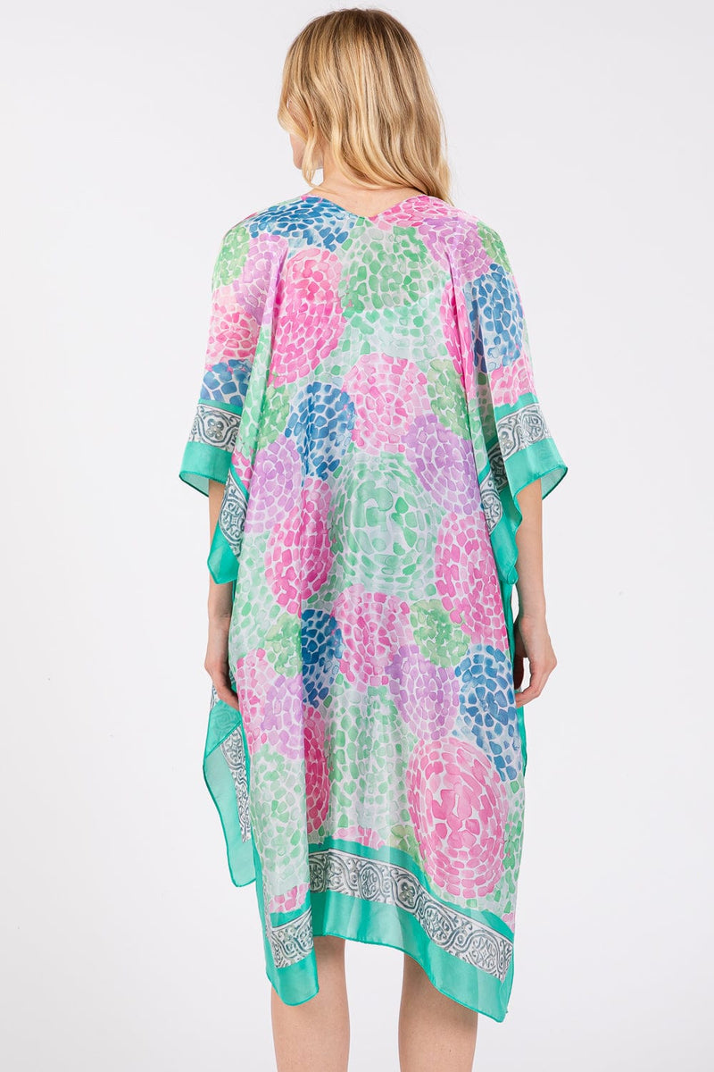 MS0421 Demi Abstract Print Silky Kimono - MiMi Wholesale