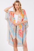 MS0421 Demi Abstract Print Silky Kimono - MiMi Wholesale