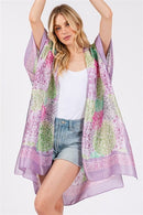 MS0421 Demi Abstract Print Silky Kimono - MiMi Wholesale