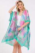 MS0421 Demi Abstract Print Silky Kimono - MiMi Wholesale