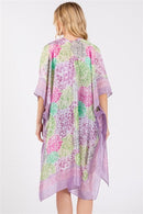 MS0421 Demi Abstract Print Silky Kimono - MiMi Wholesale