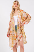 MS0422 Renae Abstract Print Silky Kimono - MiMi Wholesale