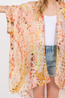MS0422 Renae Abstract Print Silky Kimono - MiMi Wholesale