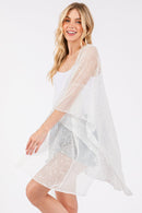 MS0425 Embellished Sequin Mesh Kimono - MiMi Wholesale