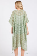 MS0427 Distressed Pattern Tassel Kimono - MiMi Wholesale