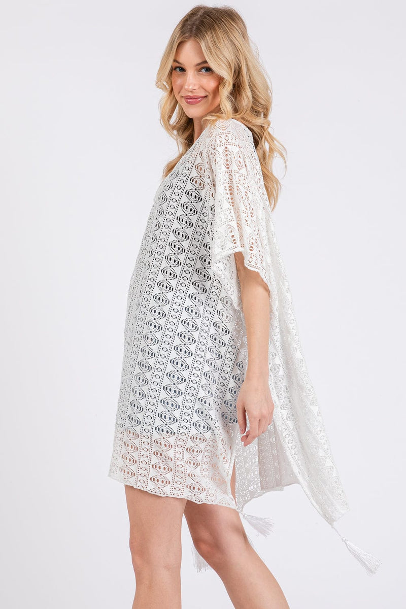 MS0433 Crochet Lace Tassel Cover Up - MiMi Wholesale