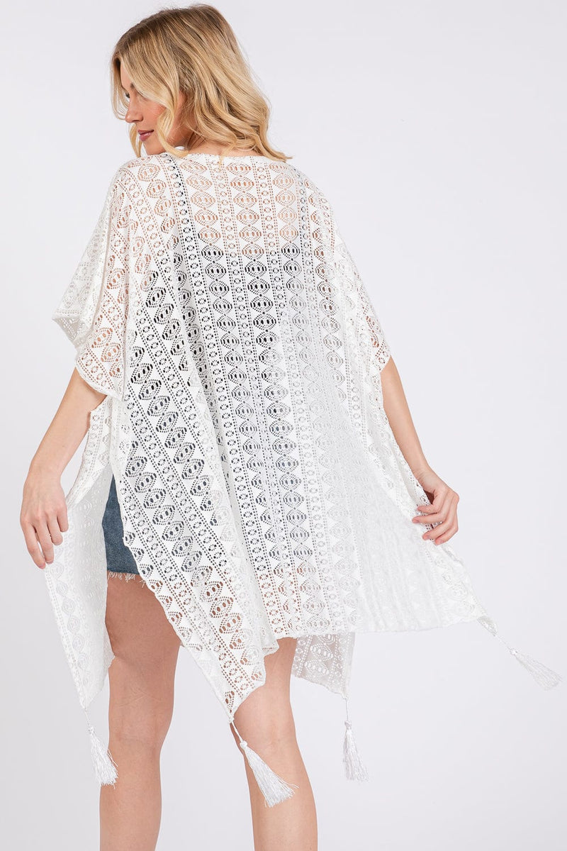 MS0433 Crochet Lace Tassel Cover Up - MiMi Wholesale