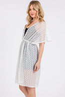 MS0434 V - Neck Detailed Crochet Lace Cover Up - MiMi Wholesale