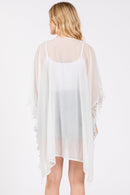 MS0438 Flower Pattern Trim Detail Cover Up - MiMi Wholesale