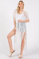 MS0440 Elegant Lace Fringe Kimono - MiMi Wholesale