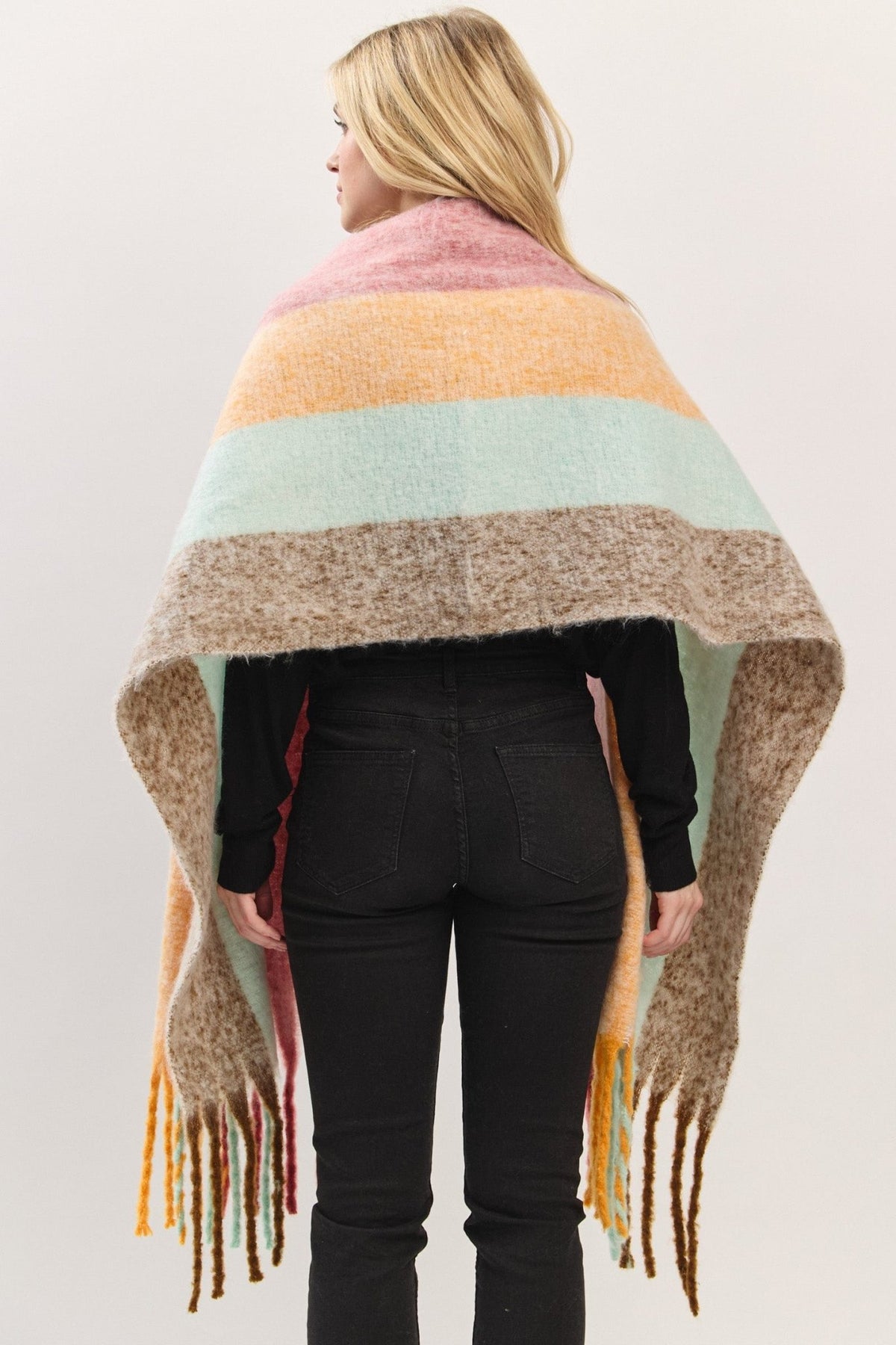 MS0452 Solid Brushed Fringe Scarf - MiMi Wholesale
