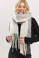 MS0452 Solid Brushed Fringe Scarf - MiMi Wholesale