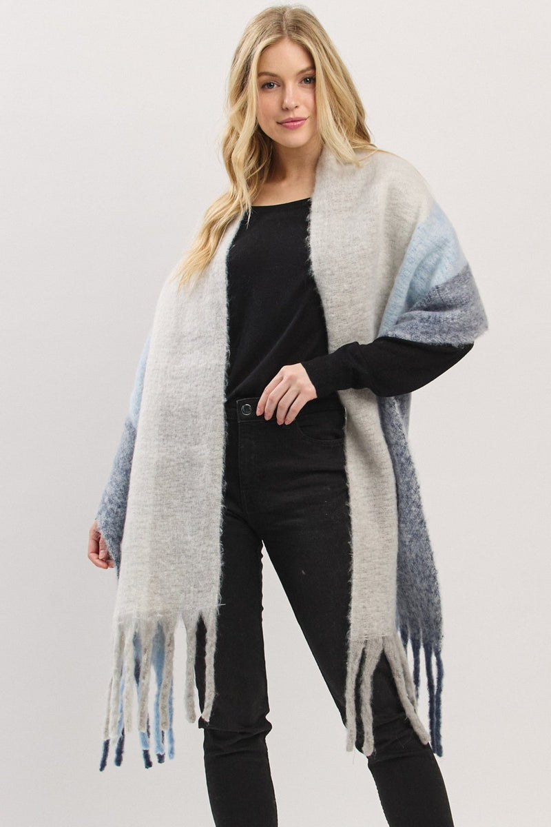 MS0452 Solid Brushed Fringe Scarf - MiMi Wholesale