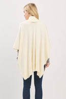 MS0455 Soft Knit Open Front Shawl With Ribbed Trim - MiMi Wholesale