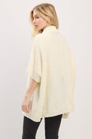 MS0463 Cable Knit Button Up Cape - MiMi Wholesale