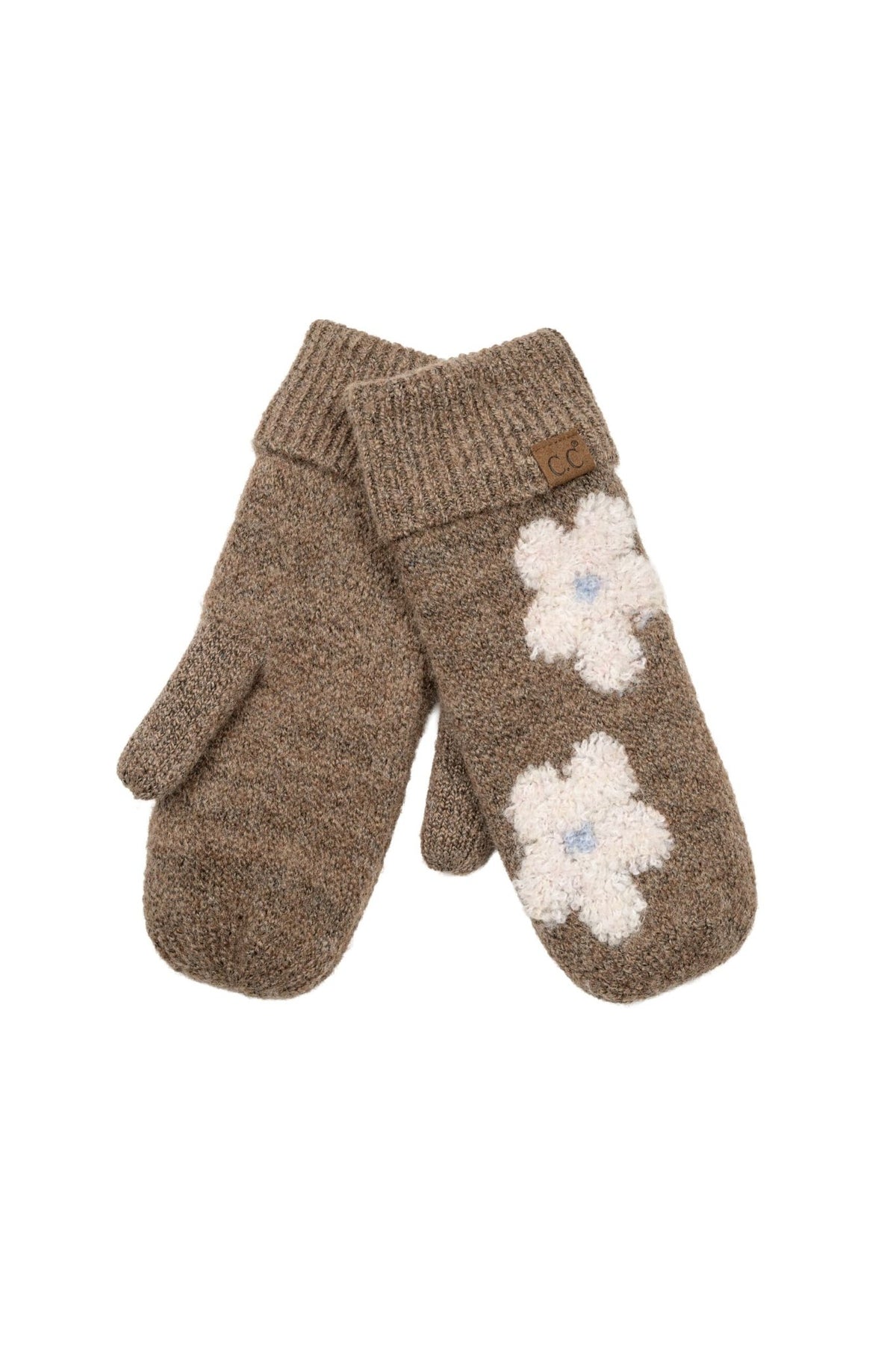 MTC0079 Maisie Daisy Pattern Knit Mittens - MiMi Wholesale