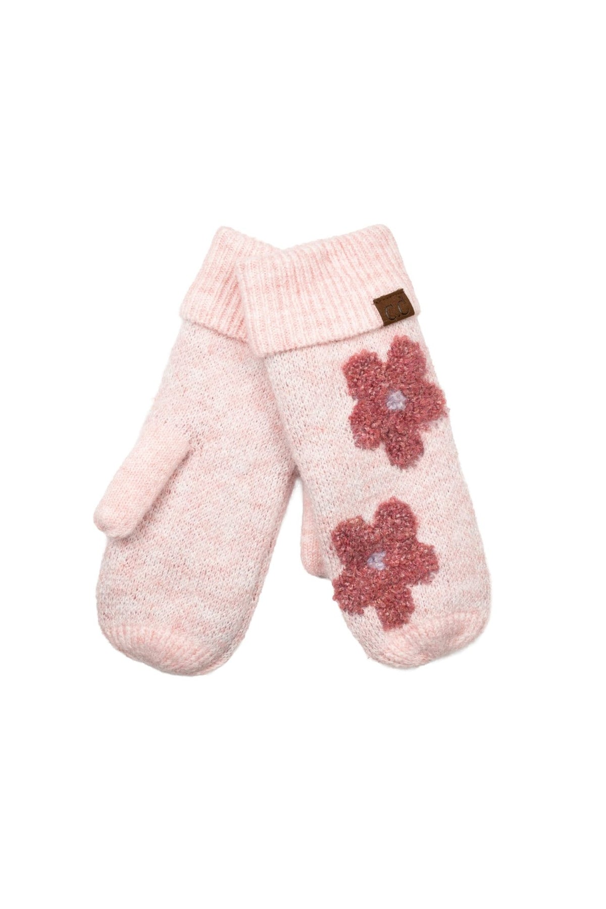 MTC0079 Maisie Daisy Pattern Knit Mittens - MiMi Wholesale