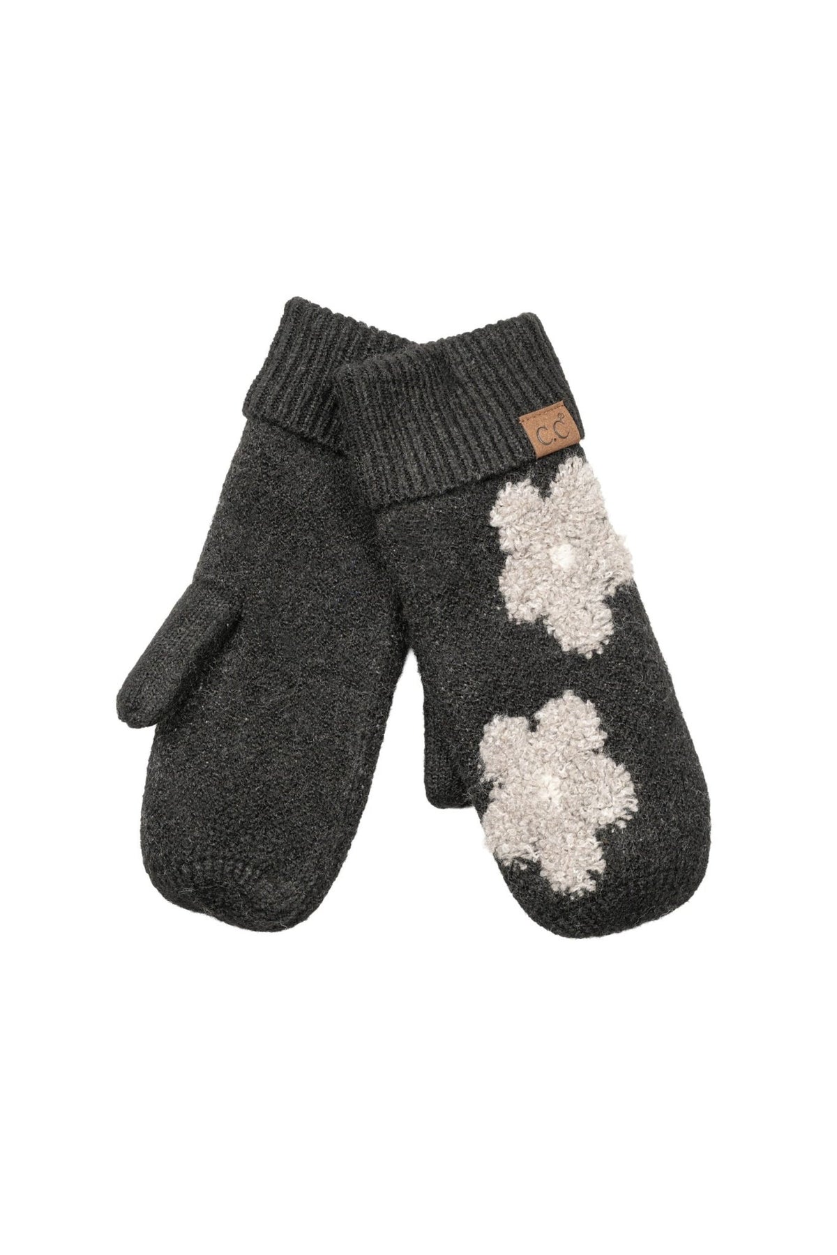MTC0079 Maisie Daisy Pattern Knit Mittens - MiMi Wholesale