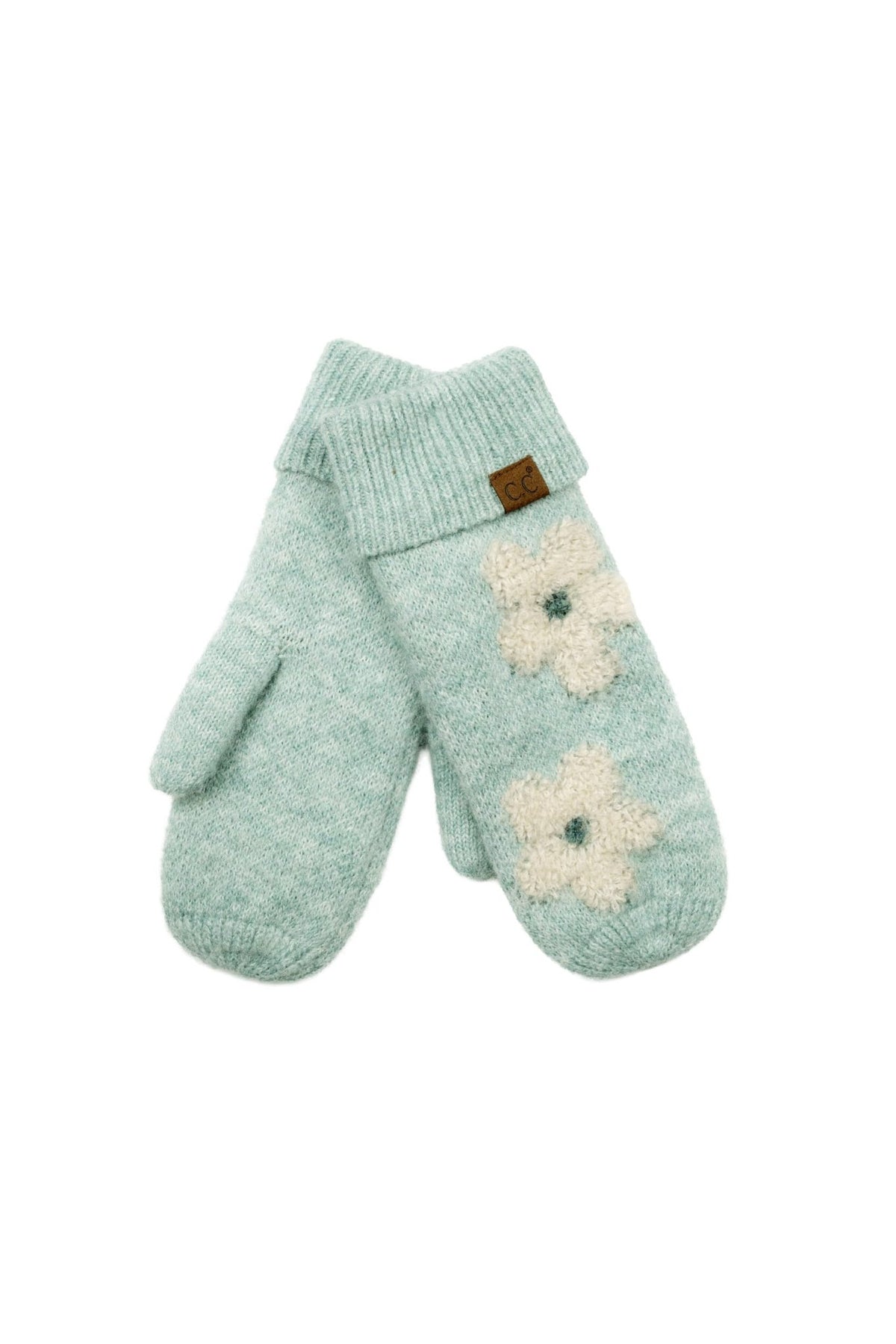 MTC0079 Maisie Daisy Pattern Knit Mittens - MiMi Wholesale