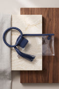 AD205T See Through Clear Cuff Handle Tassel Wristlet Crossbody