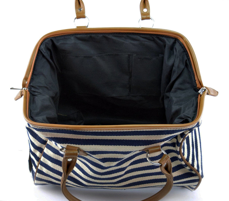 NS7000 Canvas Striped Duffel Bag - MiMi Wholesale