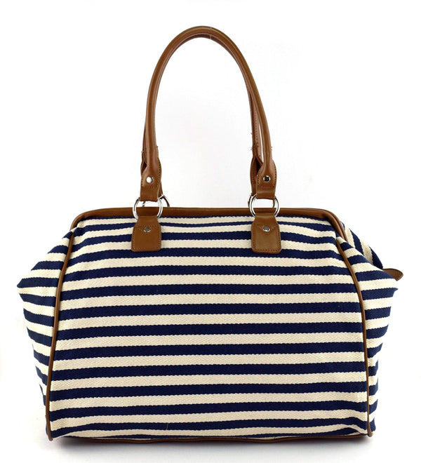 NS7000 Canvas Striped Duffel Bag - MiMi Wholesale