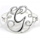 OB04830SV "G" Single Initial Wire Bracelet - MiMi Wholesale