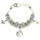 OB06326ASCRY "D" Inital Multibeads Bracelet - MiMi Wholesale