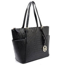 OS1009W Iris 3-Piece Ostrich Croc Tote Bag Set - MiMi Wholesale