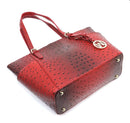 OS1009W Iris 3-Piece Ostrich Croc Tote Bag Set - MiMi Wholesale